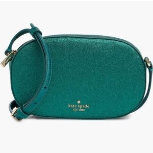 NWT Kate Spade Glimmer Oval Camera Crossbody Bag in Festive Teal